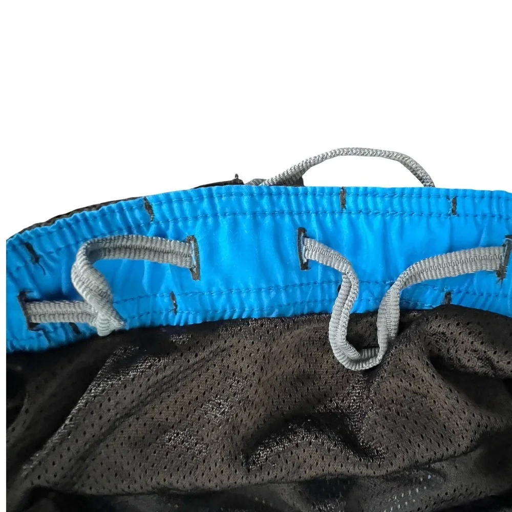 Nike Swim Trunks Mens Small Black Blue Grey Colorblock Board Shorts NESS5311